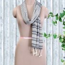 Viscose Stole White And Pavement Color