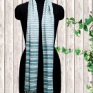 Viscose Stole White And Winter Green Color