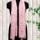 Viscose Stole White And Rose Color