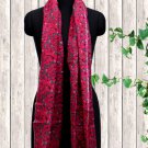 Cotton Wool Stole Red And Pine Color