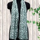 Viscose Stole Green And White Color