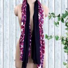 Viscose Double Layered Stole White And Rumba Red Color