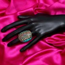 Handmade Artificial Ring Cyan Blue Color