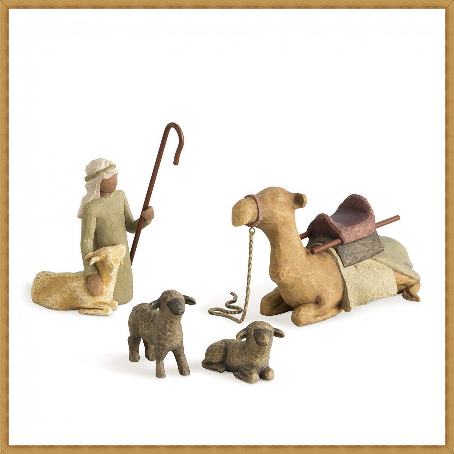 shepherd and stable animals willow tree in box