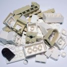 Bulk Lego Pieces: 55 White and Tan Assorted Bricks and Parts Legos ** NEW **