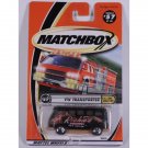 Matchbox 2000 #57 VW Transporter, Black, Volkswagen, Speedy Delivery, new card