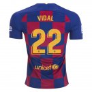 Arturo VIDAL #22 Barcelona Home 19/20 Men Soccer Jersey + Laliga Badge