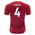 VIRGIL van Dijk #4 Liverpool Home 19/20 Men Soccer Jersey + EPL & WU Badges