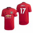 FRED #17 Manchester United Home 19/20 Men Soccer Jersey + EPL & Kohler Badges