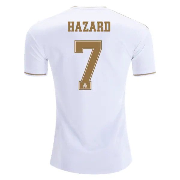 Eden HAZARD #7 Real Madrid Home 19/20 Men Soccer Jersey + Laliga/WCC Badges