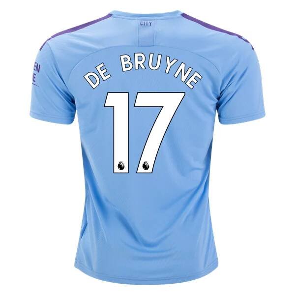 Kevin DE BRUYNE #17 Manchester City Home 19/20 Men Soccer Jersey + EPL & Nexen Badges