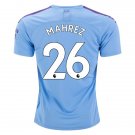 Riyad MAHREZ #26 Manchester City Home 19/20 Men Soccer Jersey + EPL & Nexen Badges