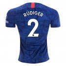 Antonio RUDIGER #2 Chelsea Home 19/20 Men Soccer Jersey + EPL & Hyundai Badges