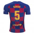 SERGIO Busquets #5 Barcelona Home 19/20 Men Soccer Jersey + Laliga Badge