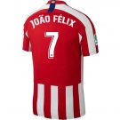 JOAO FELIX #7 Atletico Madrid Home 19/20 Men Soccer Jersey + Laliga Badges
