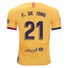 Frenkie DE JONG #21 Barcelona Away 19/20 Men Soccer Jersey + Laliga Badge