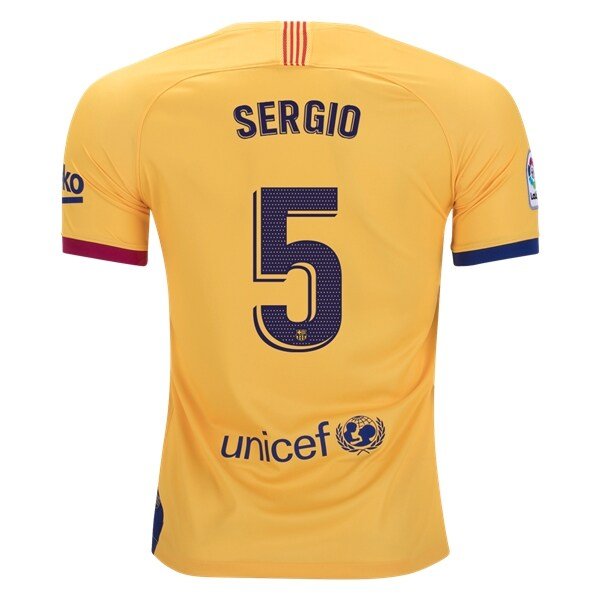 SERGIO Busquets #5 Barcelona Away 19/20 Men Soccer Jersey + Laliga Badge