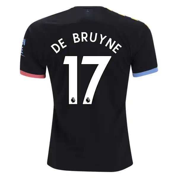 Kevin DE BRUYNE #17 Manchester City Away 19/20 Men Soccer Jersey + EPL & Nexen Badges