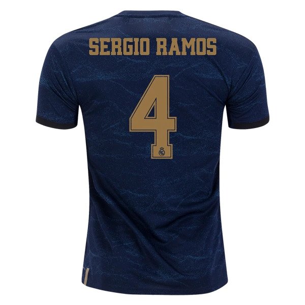 SERGIO RAMOS #4 Real Madrid Away 19/20 Men Soccer Jersey + Laliga/WCC Badges