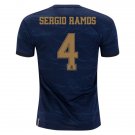 SERGIO RAMOS #4 Real Madrid Away 19/20 Men Soccer Jersey + Laliga/WCC Badges