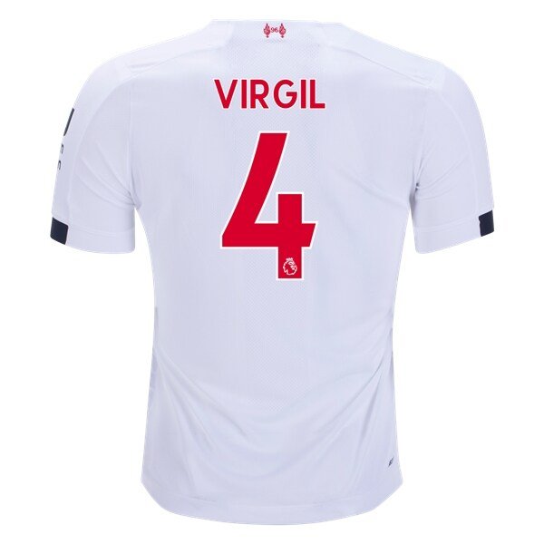 VIRGIL van Dijk #4 Liverpool Away 19/20 Men Soccer Jersey + EPL & WU Badges