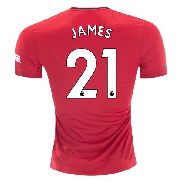 Daniel JAMES #21 Manchester United Home 19/20 Men Soccer Jersey + EPL & Kohler Badges