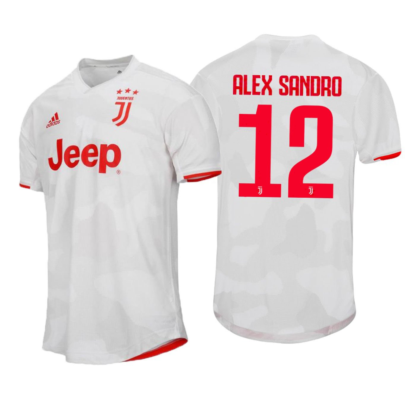 ALEX SANDRO #12 Juventus Away 19/20 Men Soccer Jersey + Serie A & Scudetto Badges