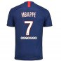 Kylian MBAPPE #7 Paris Saint Germain PSG Home 19/20 Men Soccer Jersey + Ooredoo