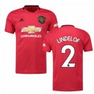 Victor LINDELOF #2 Manchester United Home 19/20 Men Soccer Jersey + EPL & Kohler Badges