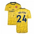 Reiss NELSON #24 Arsenal Away 19/20 Men Soccer Jersey + EPL Badges