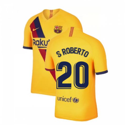 Sergi ROBERTO #20 Barcelona Away 19/20 Men Soccer Jersey + Laliga Badge