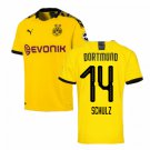 Nico SCHULZ #14 Borussia Dortmund Home 19/20 Men Soccer Jersey + Bundesliga Patch