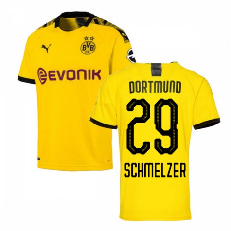 Marcel SCHMELZER #29 Borussia Dortmund Home 19/20 Men Soccer Jersey + Bundesliga Patch