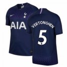 Jan VERTONGHEN #5 Tottenham Hotspur Away 19/20 Men Soccer Jersey + EPL Badges