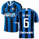 Stefan DE VRIJ #6 Inter Milan Home 19/20 Men Soccer Jersey + Serie A Patch