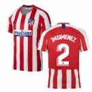 Jose GIMENEZ #2 Atletico Madrid Home 19/20 Men Soccer Jersey + Laliga Badges