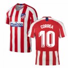 Angel CORREA #10 Atletico Madrid Home 19/20 Men Soccer Jersey + Laliga Badges