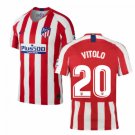 VITOLO #20 Atletico Madrid Home 19/20 Men Soccer Jersey + Laliga Badges