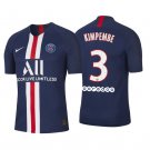 Presnel KIMPEMBE #3 Paris Saint Germain PSG Home 19/20 Men Soccer Jersey + Ooredoo