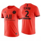 Thiago SILVA #2 PSG Paris Saint Germain Away 19/20 Men Soccer Jersey + Ooredoo