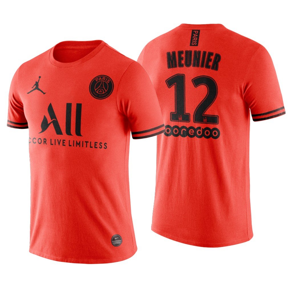 Thomas MEUNIER #12 PSG Paris Saint Germain Away 19/20 Men Soccer Jersey + Ooredoo