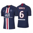 Marco VERRATTI #6 PSG Home 19/20 Men Soccer Jersey + Ooredoo Size 2XL
