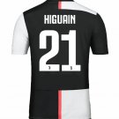 Gonzalo HIGUAIN #21 Juventus Home 19/20 Men Soccer Jersey + Scudetto Badges Size 2XL