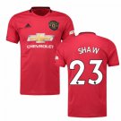 Luke SHAW #23 Manchester United Home 19/20 Men Soccer Jersey + EPL & Kohler Badges Size 2XL