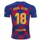 JORDI ALBA #18 Barcelona Home 19/20 Men Soccer Jersey + Laliga Badge Size 2XL