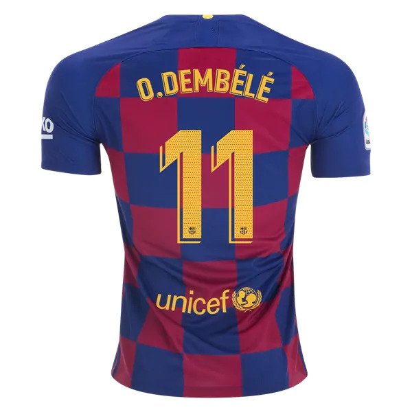 Ousmane DEMBELE #11 Barcelona Home 19/20 Men Soccer Jersey + Laliga Badge Size 2XL