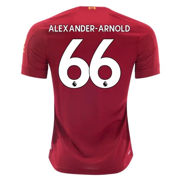ALEXANDER ARNOLD #66 Liverpool Home 19/20 Men Soccer Jersey + EPL & WU Badges Size 2XL