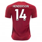 Jordan HENDERSON #14 Liverpool Home 19/20 Men Soccer Jersey + EPL & WU Badges Size 2XL