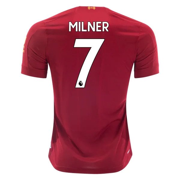 James MILNER #7 Liverpool Home 19/20 Men Soccer Jersey + EPL & WU Badges Size 2XL