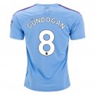 Ilkay GUNDOGAN #8 Manchester City Home 19/20 Men Soccer Jersey + EPL & Nexen Badges Size 2XL